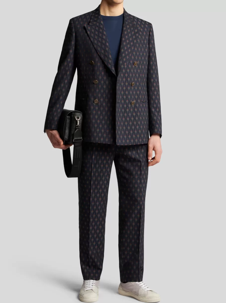 Vestes^ETRO BLAZER EN JACQUARD DE LAINE ET COTON BLEUMARINE