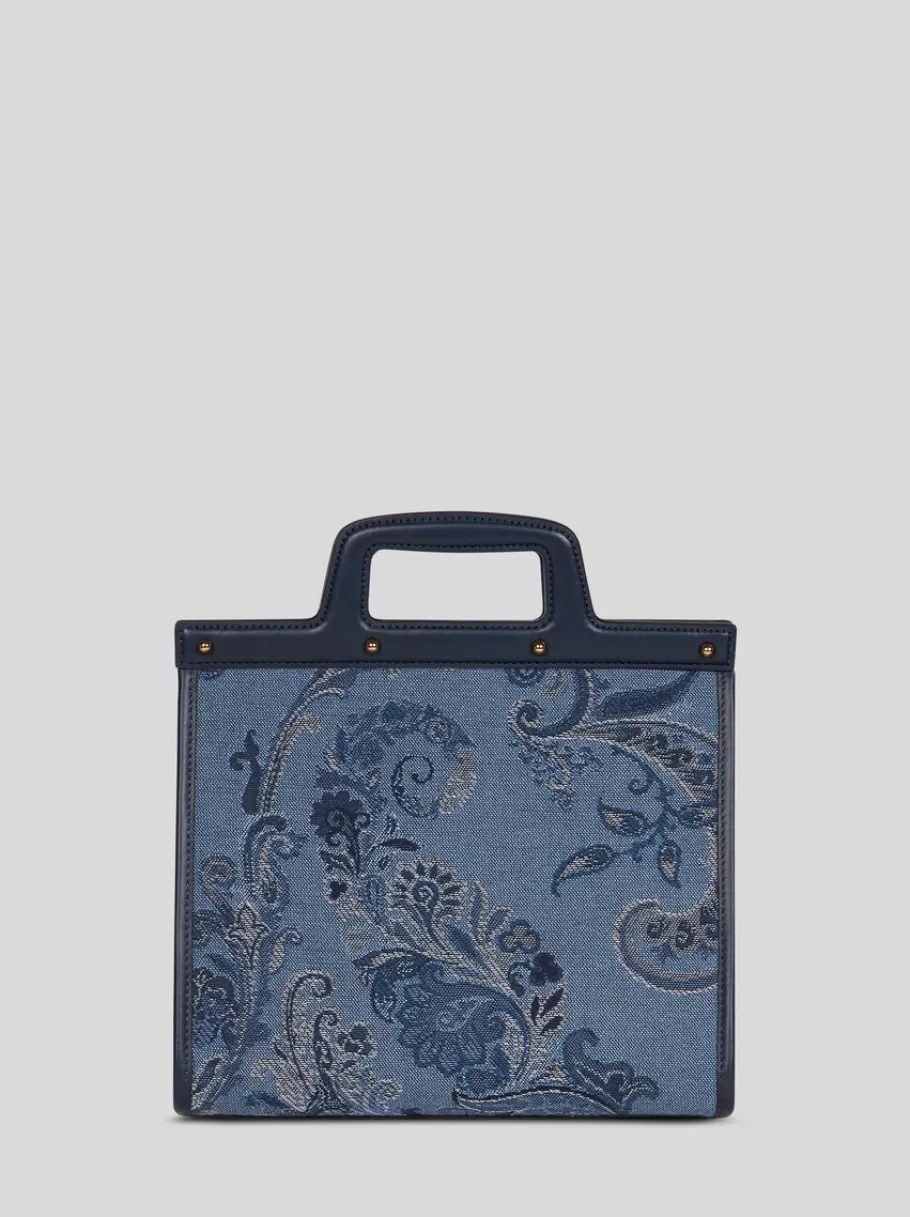 Etro Love Trotter | Etro Love Trotter^ETRO CABAS LOVE TROTTER EN DENIM JACQUARD MODÈLE MOYEN BLEUMARINE
