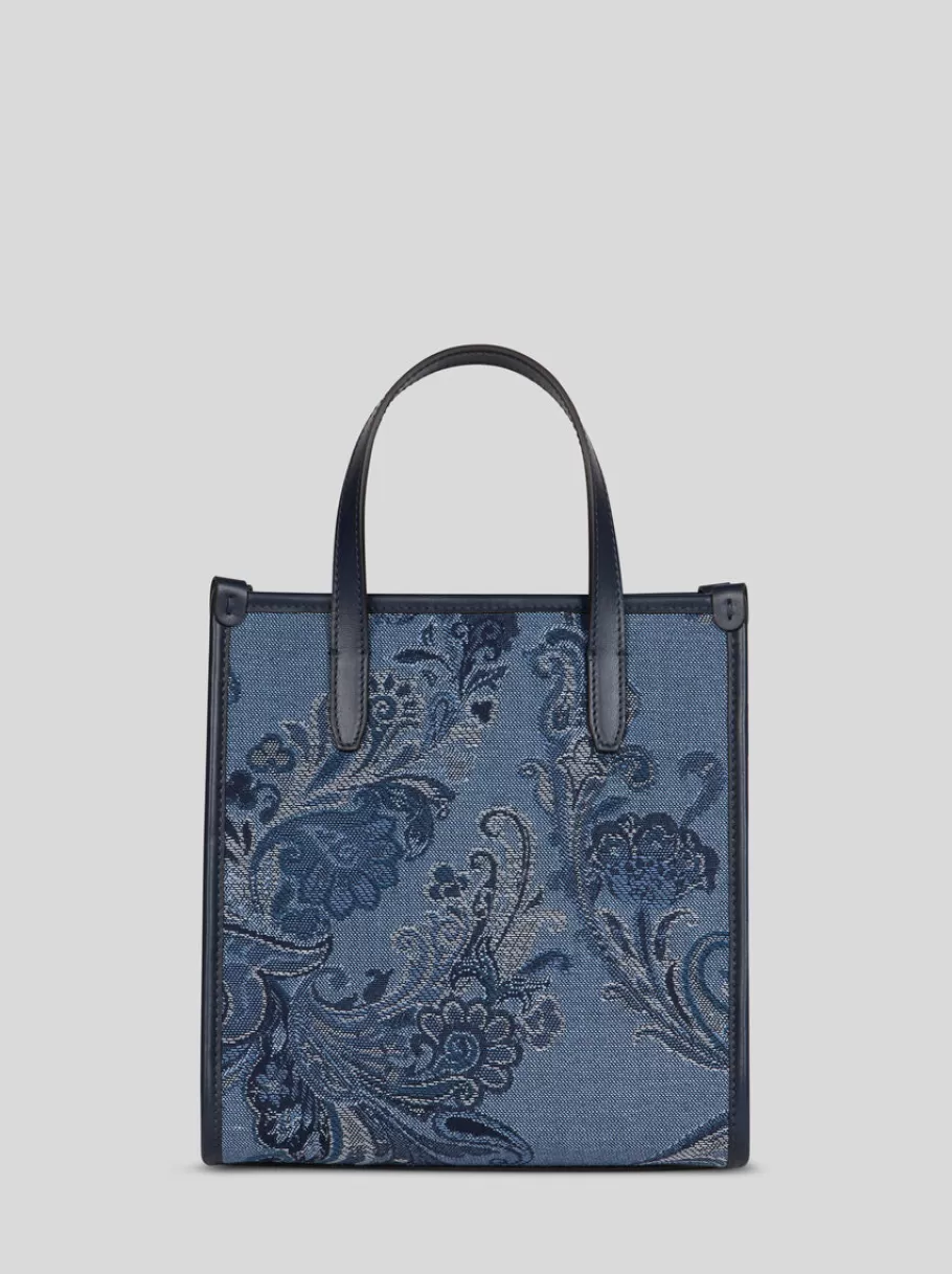 Etro Love Trotter | Etro Love Trotter^ETRO CABAS LOVE TROTTER EN DENIM JACQUARD PETIT MODÈLE BLEUMARINE