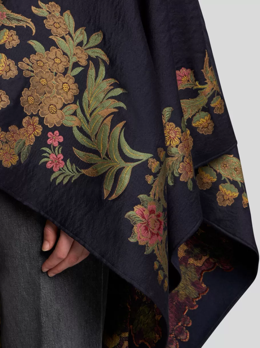 Capes Et Ponchos | Manteaux^ETRO CAPE JACQUARD BLEUMARINE