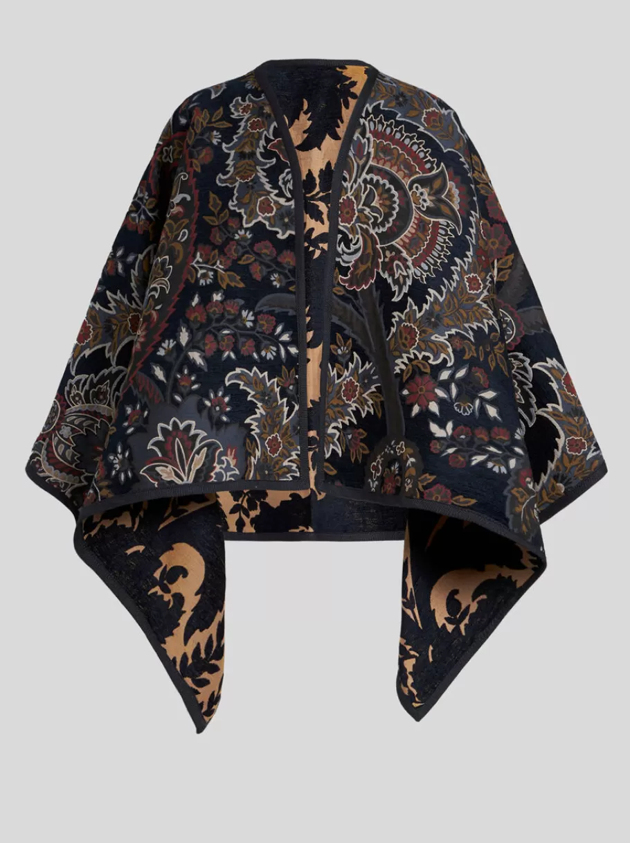 Capes Et Ponchos^ETRO CAPE RÉVERSIBLE EN JACQUARD BLEUMARINE