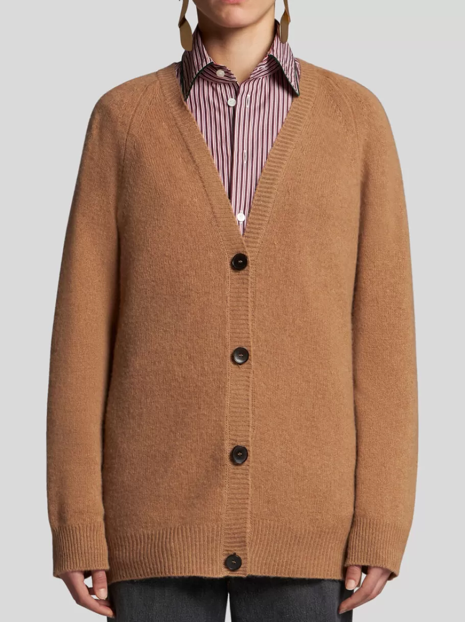Maille^ETRO CARDIGAN EN CACHEMIRE BEIGE