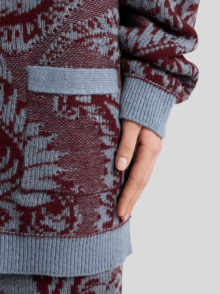 Maille^ETRO CARDIGAN EN JACQUARD DE LAINE BLEUMARINE