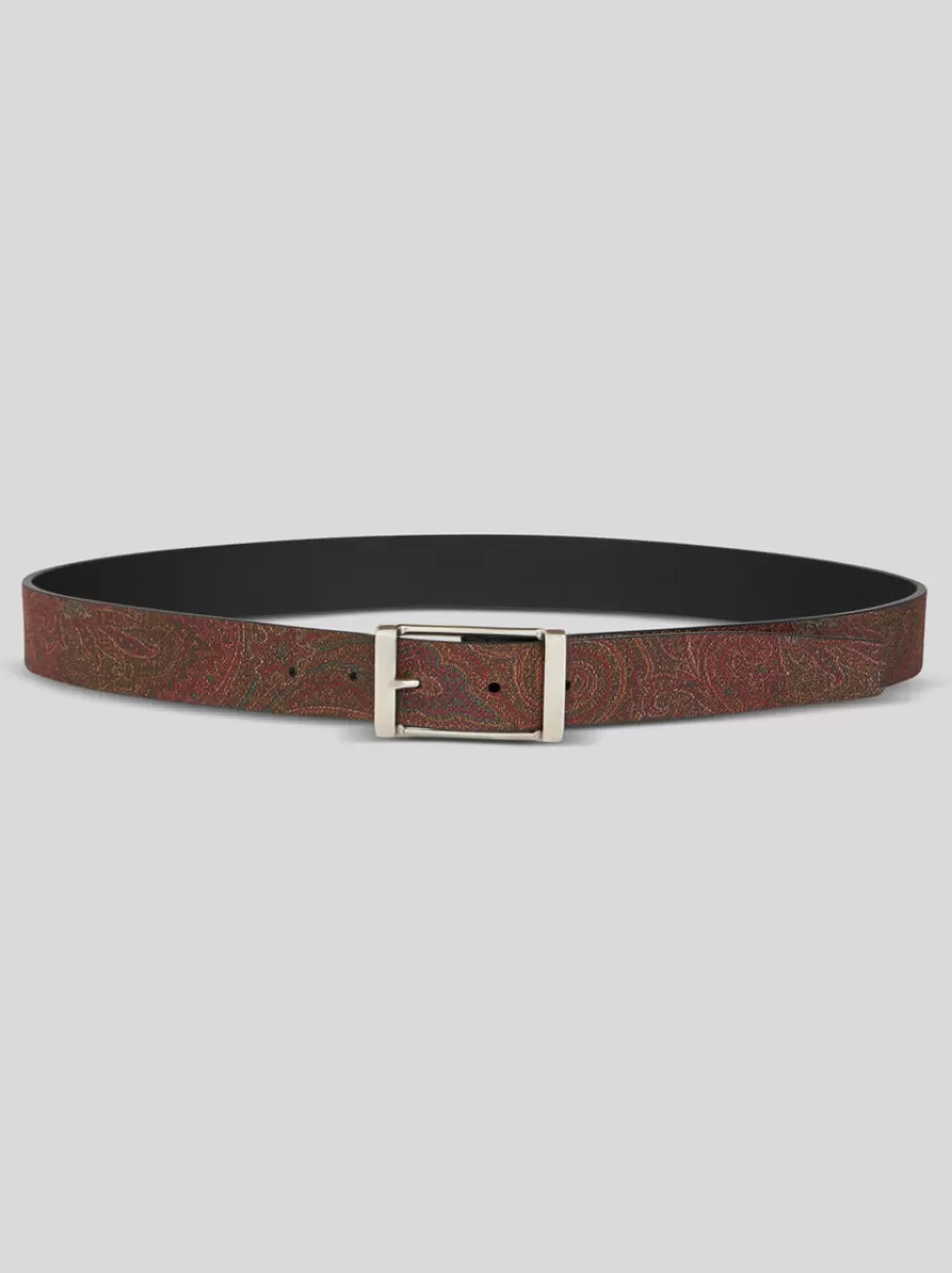 Ceintures^ETRO CEINTURE RÉVERSIBLE MARRON