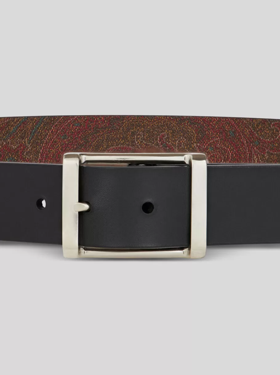 Ceintures^ETRO CEINTURE RÉVERSIBLE MARRON
