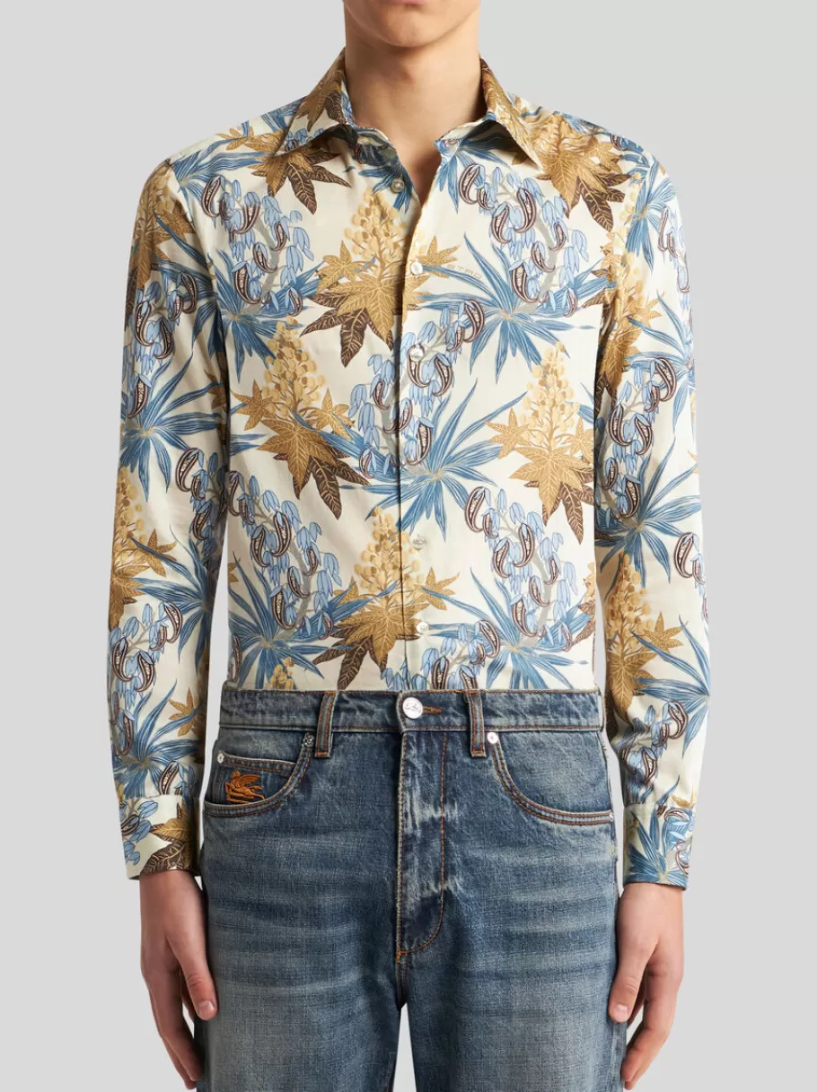 Chemises^ETRO CHEMISE À IMPRIMÉ FEUILLAGE MULTICOLORE