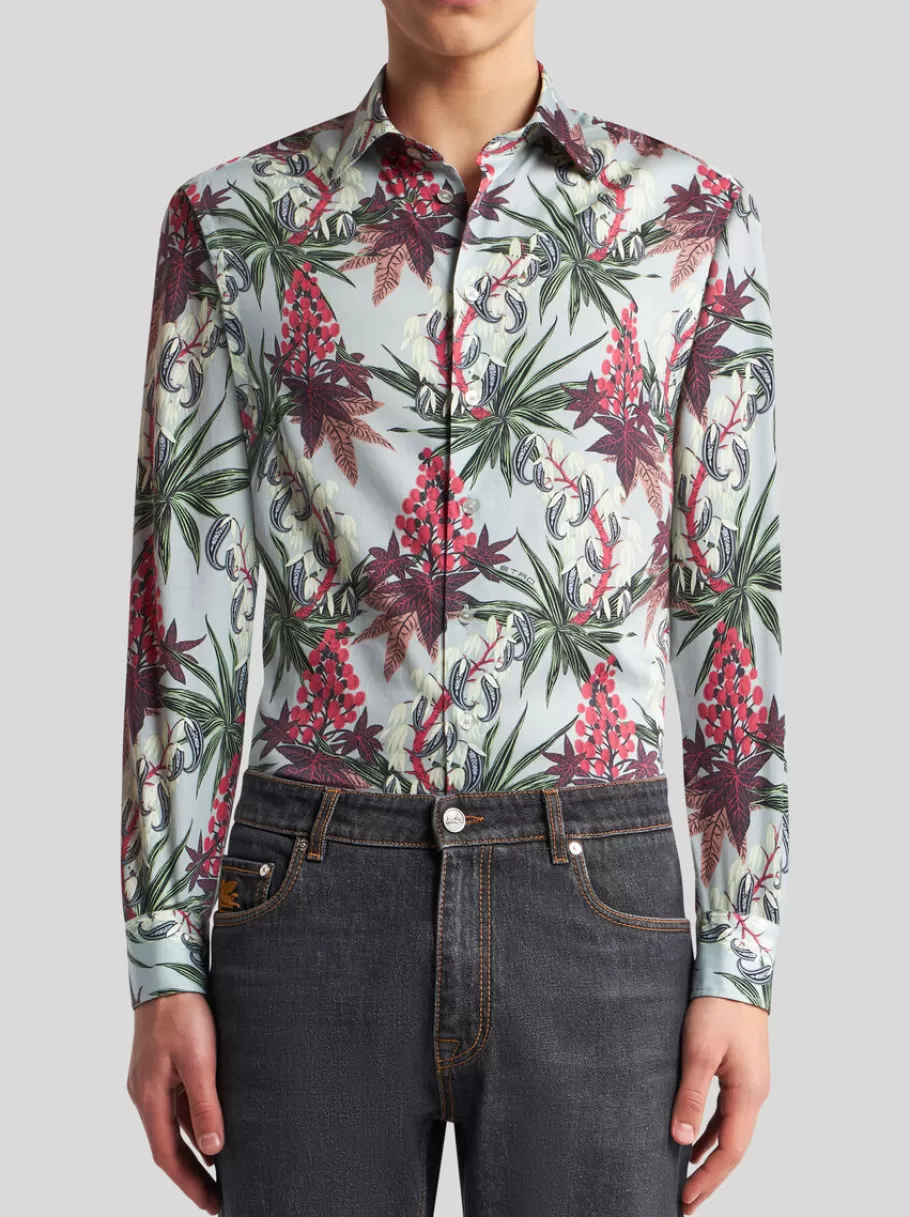 Chemises^ETRO CHEMISE À IMPRIMÉ FEUILLAGE MULTICOLORE