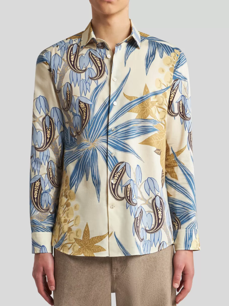 Chemises^ETRO CHEMISE À IMPRIMÉ PAISLEY FEUILLAGE MULTICOLORE