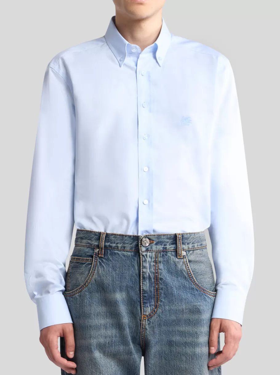 Chemises^ETRO CHEMISE À LOGO AVEC COL À POINTES BOUTONNÉES