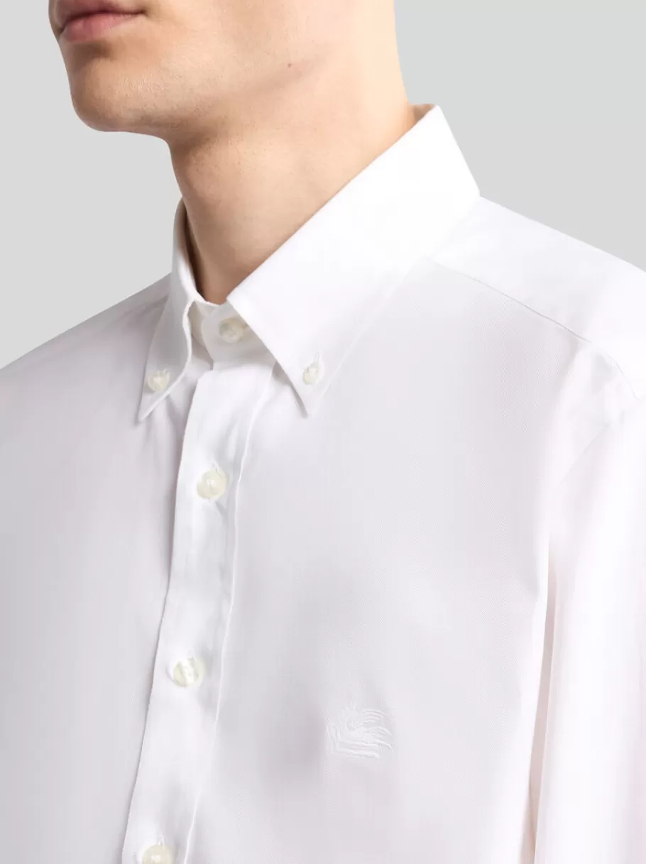 Chemises^ETRO CHEMISE À LOGO AVEC COL À POINTES BOUTONNÉES