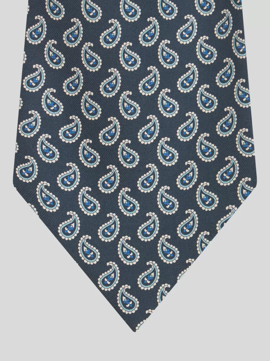Cravates Et Pochettes^ETRO CRAVATE ASCOT EN SOIE BLEUMARINE