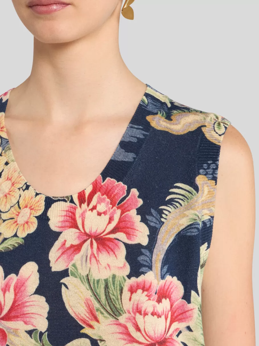 Maille | Tops^ETRO DÉBARDEUR EN MAILLE IMPRIMÉE BLEUMARINE