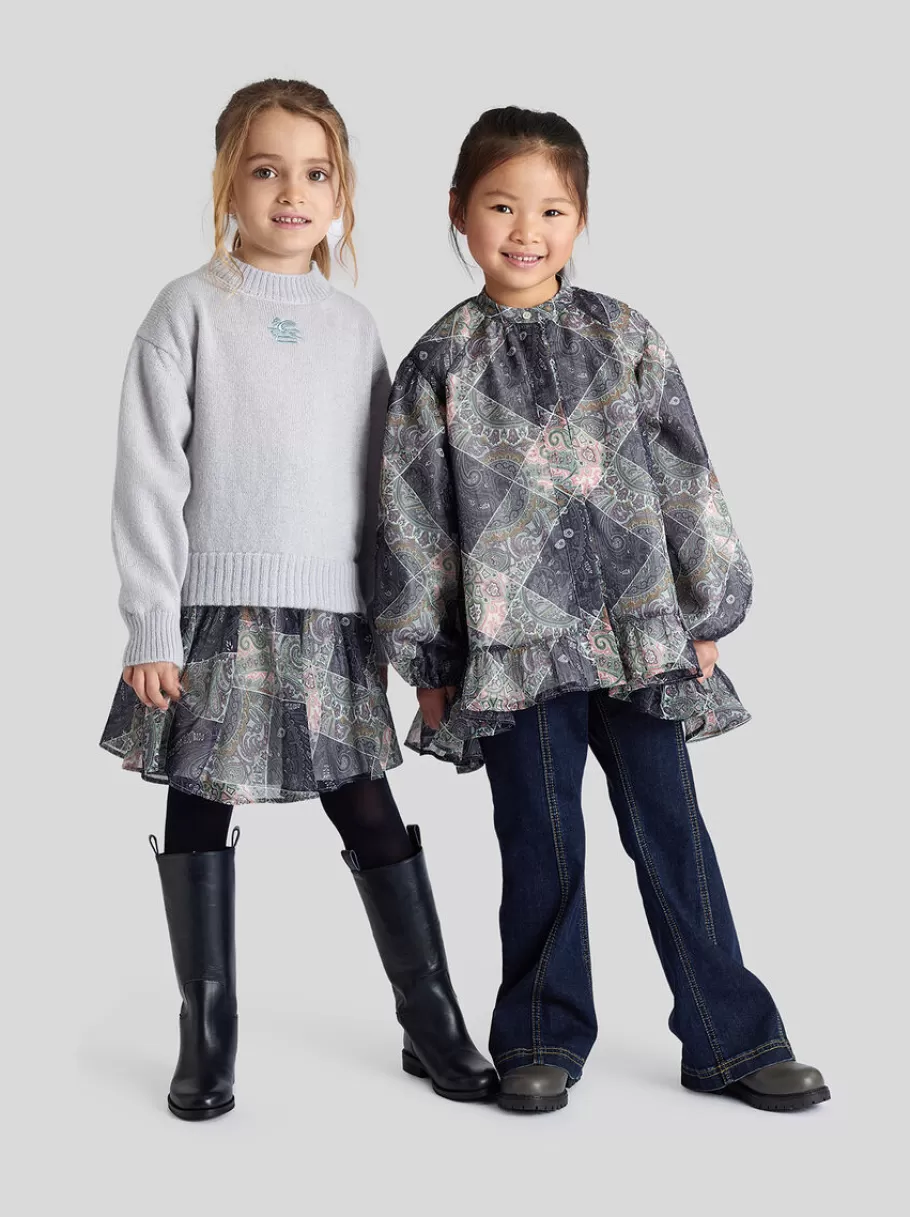 Pantalons, Shorts Et Jupes^ETRO JUPE EN CRÉPON ENFANT BLEUMARINE