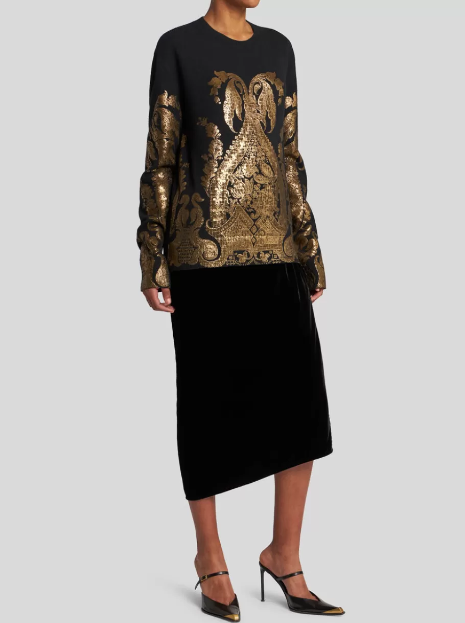 Jupes^ETRO JUPE EN VELOURS NOIR
