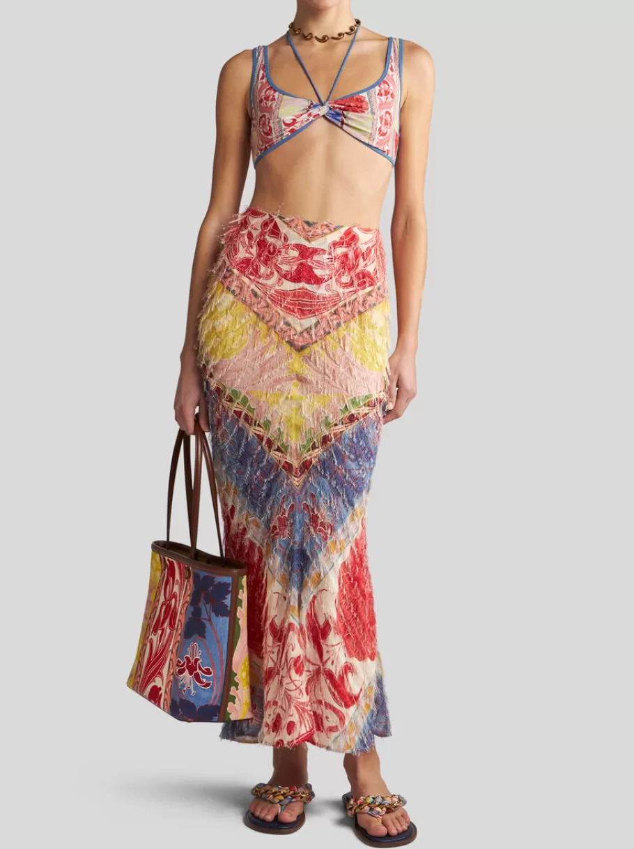 Jupes^ETRO JUPE SUMMER EN SOIE BLANC