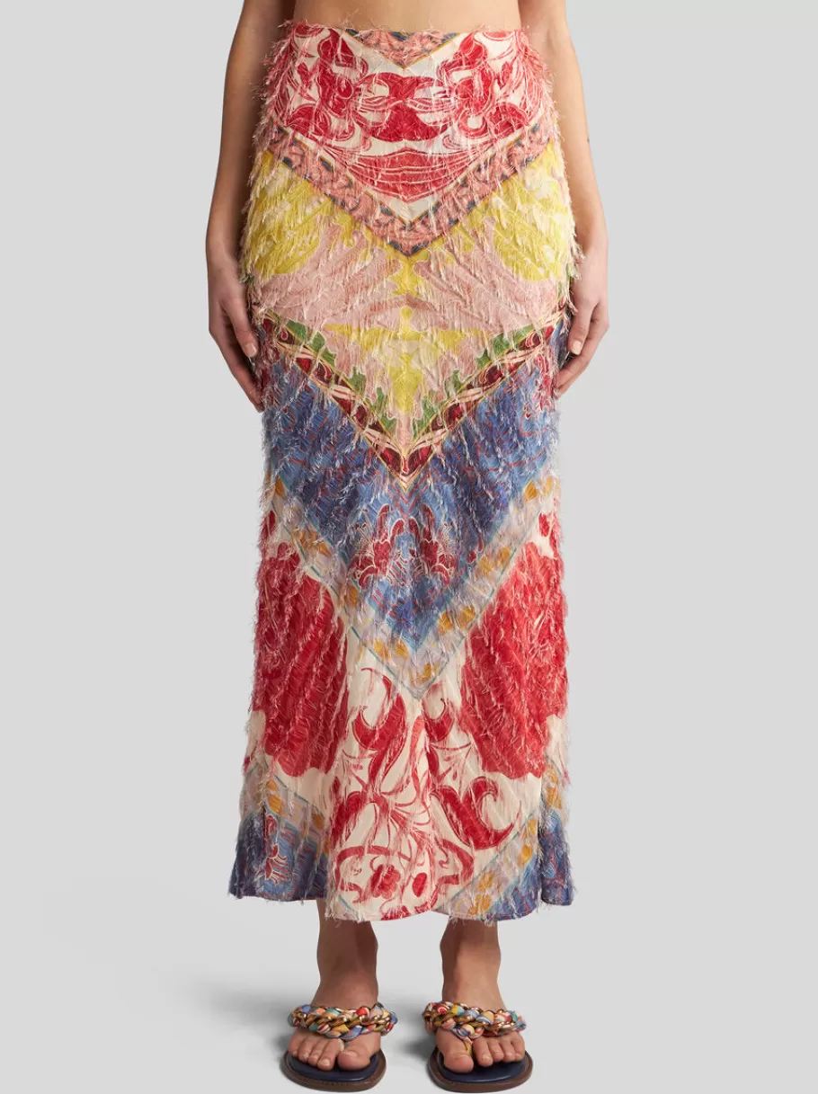 Jupes^ETRO JUPE SUMMER EN SOIE BLANC