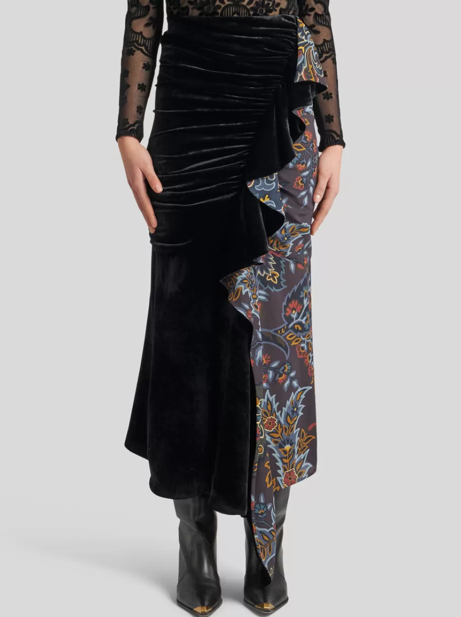Jupes^ETRO JUPE MIDI À IMPRIMÉ PAISLEY NOIR