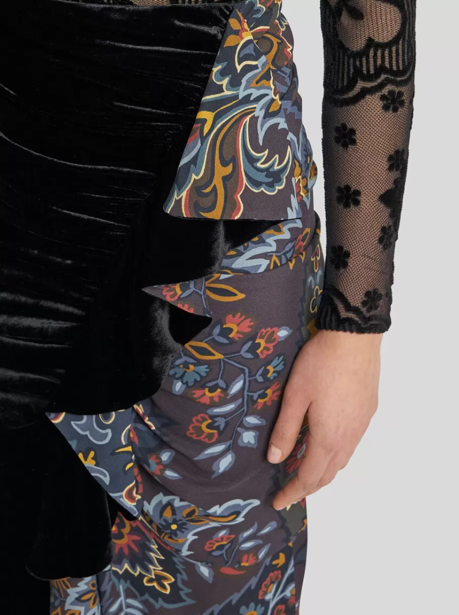 Jupes^ETRO JUPE MIDI À IMPRIMÉ PAISLEY NOIR
