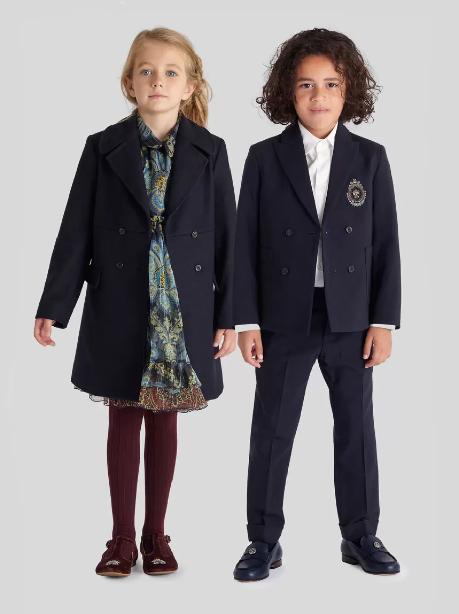 Hauts^ETRO MANTEAU CROISÉ ENFANT BLEUMARINE