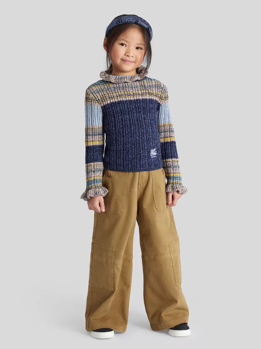 Hauts^ETRO PULL À RAYURES ENFANT BLEUMARINE