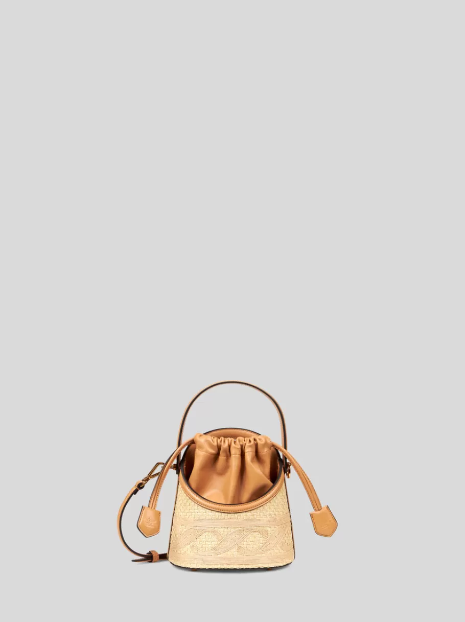 Etro Saturno | Etro Saturno^ETRO SAC SATURNO EN RAPHIA PETIT MODÈLE BEIGE