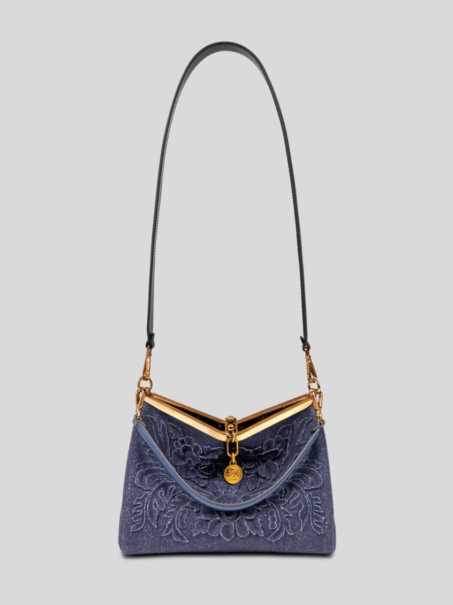 Etro Vela | Etro Vela^ETRO SAC VELA EN LAINE MODÈLE MOYEN BLEUMARINE