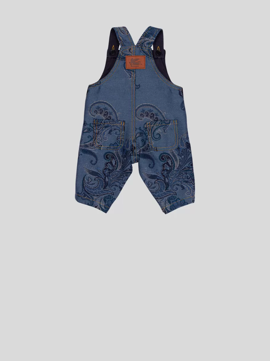 Layette Fille 12-36 Mois | Layette Fille 1-9 Mois^ETRO SALOPETTE JACQUARD BÉBÉ BLEUMARINE