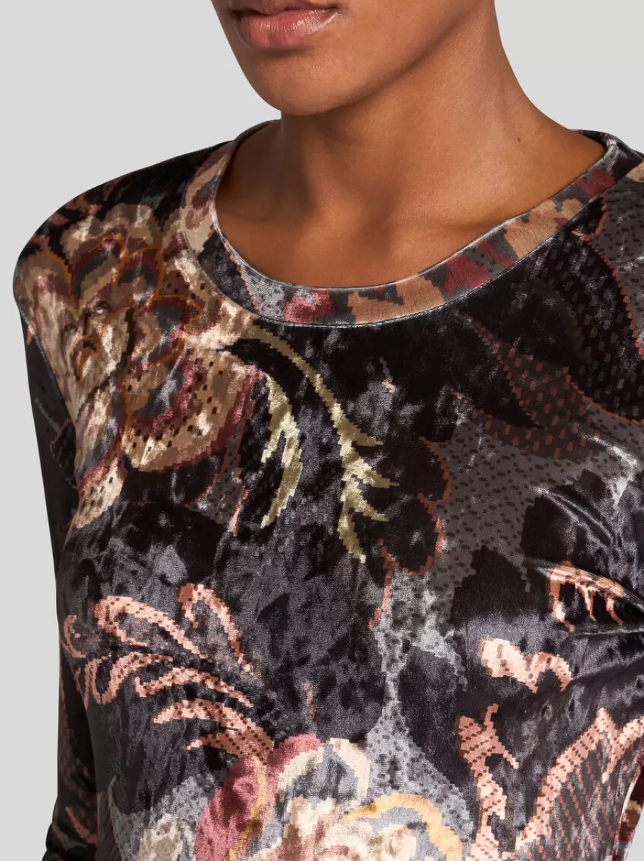 Tops^ETRO TOP EN CHENILLE IMPRIMÉE GRIS