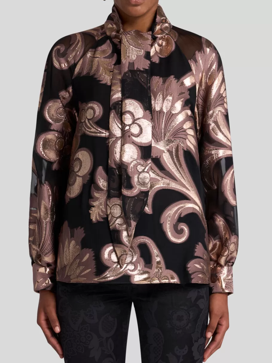 Tops^ETRO TOP EN JACQUARD À FILS COUPÉS ROSE