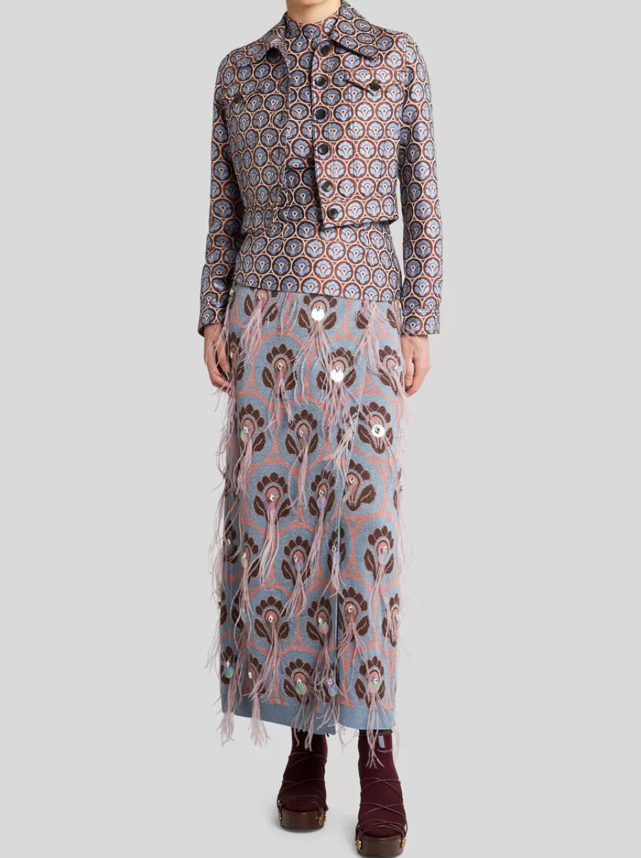 Tops^ETRO TOP EN JACQUARD BRILLANT BLEU