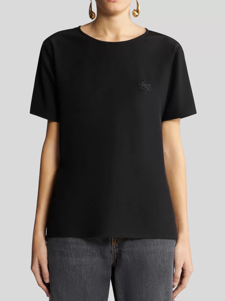 Sweat-Shirts Et T-Shirts | Tops^ETRO T-SHIRT EN CRÊPE DE CHINE