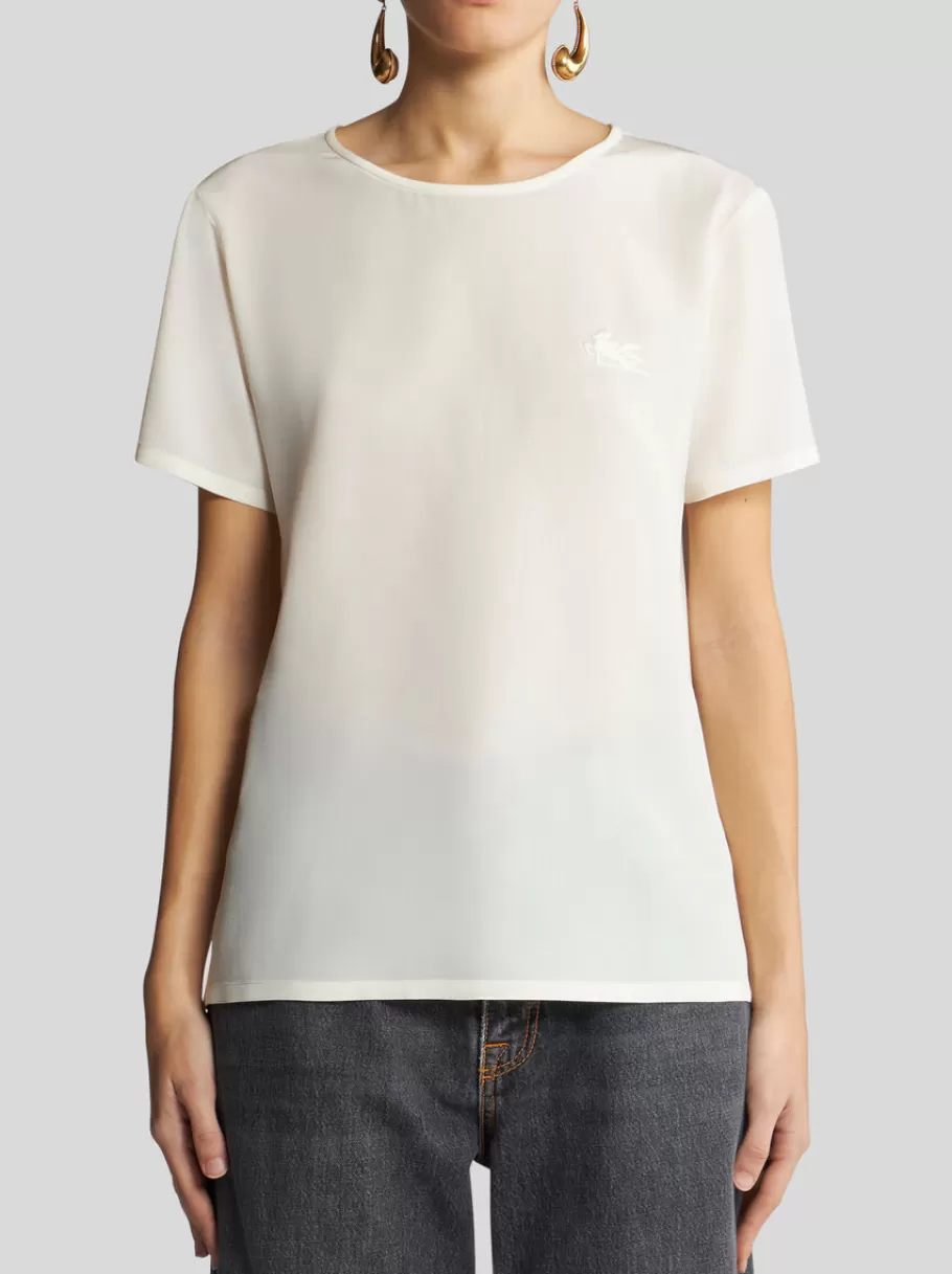 Tops | Sweat-Shirts Et T-Shirts^ETRO T-SHIRT EN CRÊPE DE CHINE