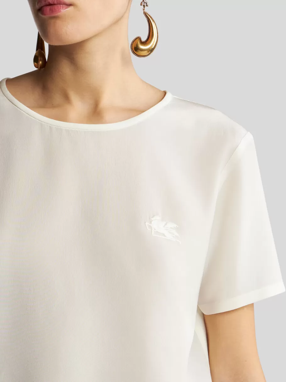 Tops | Sweat-Shirts Et T-Shirts^ETRO T-SHIRT EN CRÊPE DE CHINE